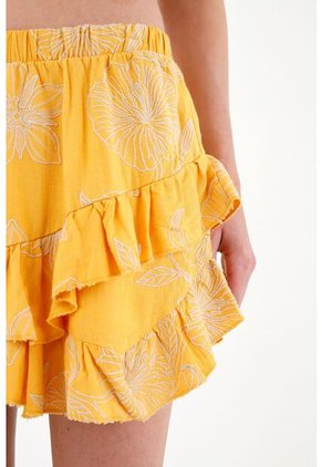 Tennis Falda Corta Con Boleros Amarilla Para Mujer