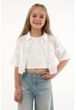 Camisa Con Diseño A Cuadros Crudo Para Niña de Tennis