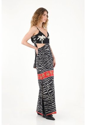 Tennis Vestido Largo Estampado Cut Out Para Mujer