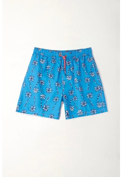 Tennis Pantaloneta De Baño Estampado Palmeras Para Hombre