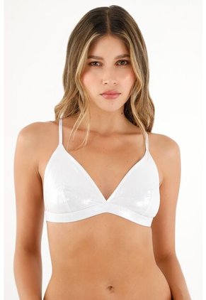Tennis Top Con Efecto Metalizado Blanco Para Mujer