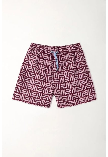 Tennis Pantaloneta De Baño Estampado De Peces Para Hombre