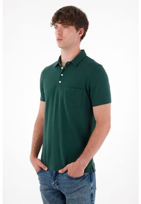 Camiseta Polo Manga Corta Verde Para Hombre