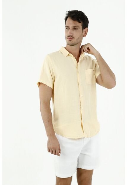 Camisa De Hombre Color Amarillo