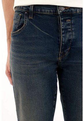 Tennis Jean Skinny Azul Oscuro Tiro Medio Para Hombre