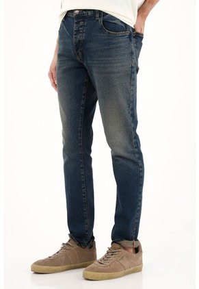Tennis Jean Skinny Azul Oscuro Tiro Medio Para Hombre
