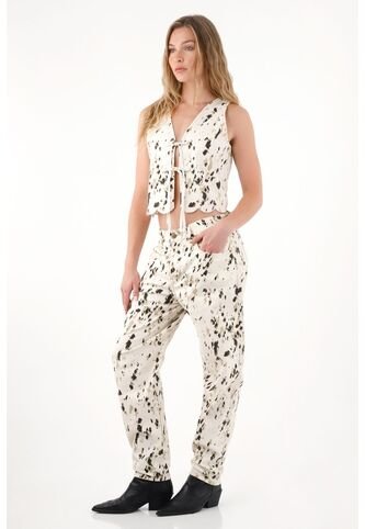 Pantalón Slouchy Con Estampado De Animal Print Para Mujer Tennis