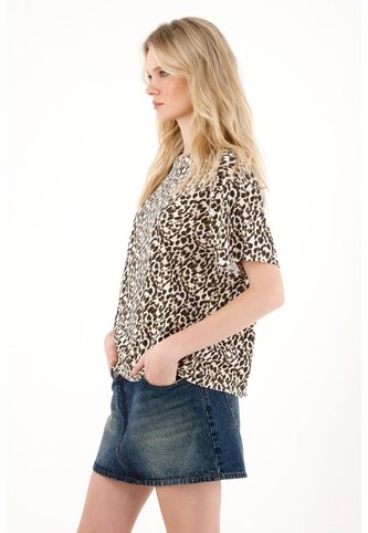 Tennis Camiseta Oversized Estampado Animal Print Con Estructura Ligera Para Mujer Tennis