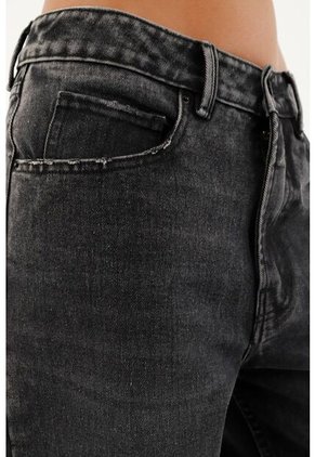 Jean Bota Recta Negro Para Mujer