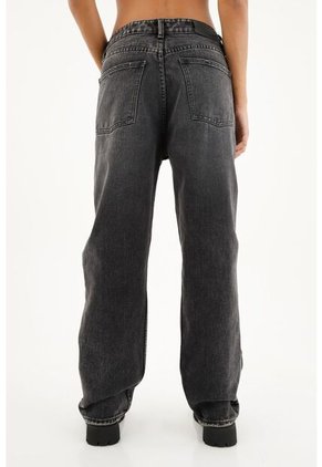 Jean Bota Recta Negro Para Mujer