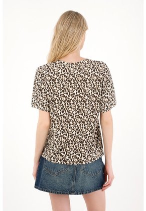 Tennis Camiseta Oversized Estampado Animal Print Con Estructura Ligera Para Mujer