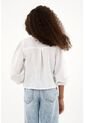 Camisa Blanca De Manga Larga Con Volumen Para Niña de Tennis