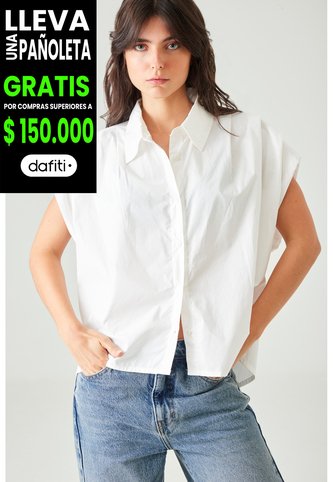 Tennis Camisa Boxy Con Hombros Caídos En Algodón Blanco Para Mujer Tennis