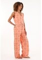 Tennis Pantalón Recto Naranja Con Bordado Para Mujer de Tennis