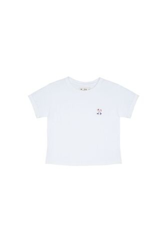 Camiseta Blanca Con Bordado Decorativo Para Niña Tennis