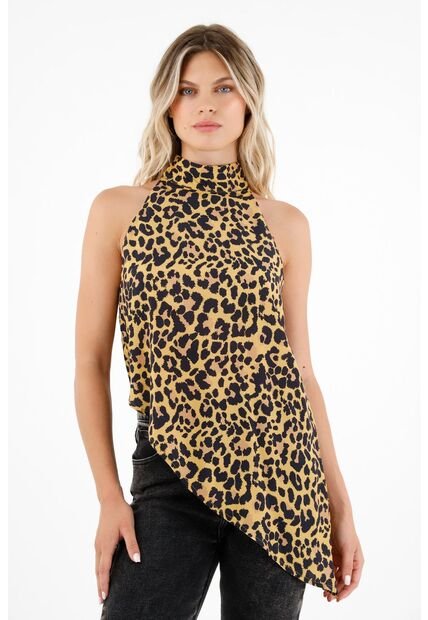 Tennis Camisa Con Diseño De Animal Print Para Mujer