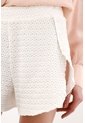 Tennis Short Con Pretina Elástica Y Silueta Sport Crudo Para Mujer de Tennis