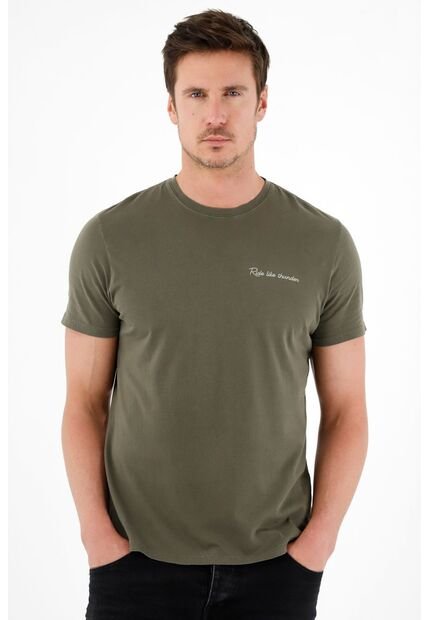 Tennis Camiseta Verde Con Efecto Overdye Para Hombre