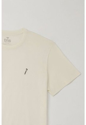 Tennis Camiseta Básica Con Mini Print Crudo Para Hombre