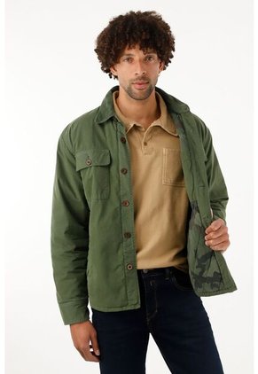 Tennis Chaqueta Con Bolsillos De Parche Verde Para Hombre