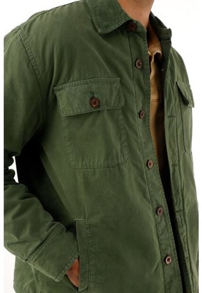 Tennis Chaqueta Con Bolsillos De Parche Verde Para Hombre