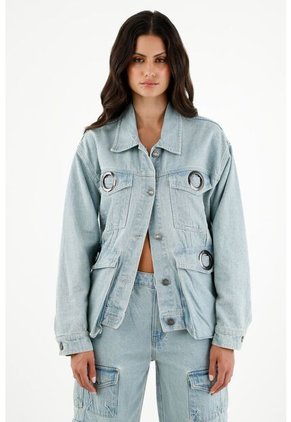 Tennis Chaqueta Con Bolsillos Cargo Azul Para Mujer