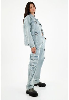 Tennis Chaqueta Con Bolsillos Cargo Azul Para Mujer