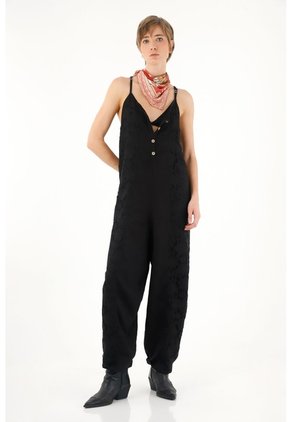 Tennis Overall Negro De Tiras Para Mujer