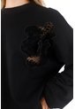 Tennis Buzo Negro Con Detalles Bordados Para Mujer de Tennis