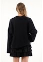 Tennis Buzo Negro Con Detalles Bordados Para Mujer de Tennis