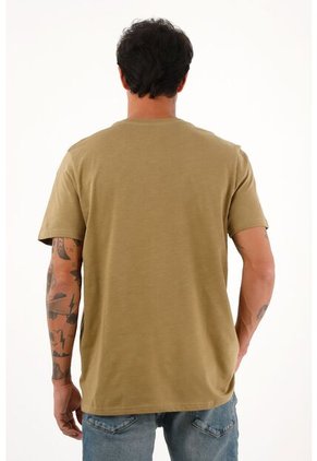 Tennis Camiseta Café En 100% Algodón Con Bolsillo Para Hombre