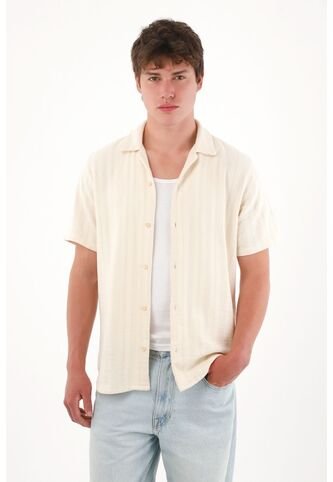 Tennis Camisa Tipo Bowling A Rayas Crudo Para Hombre Tennis