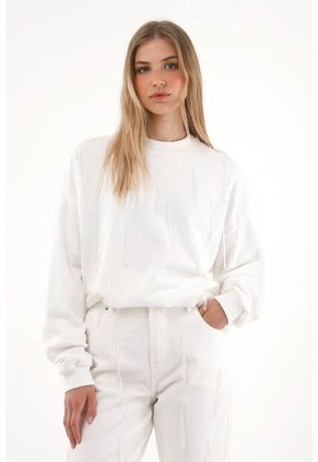 Tennis Buzo Con Flecos Y Apliques Crudo Para Mujer