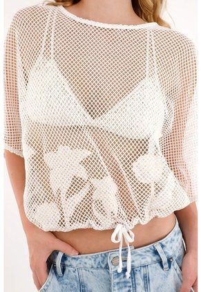 Tennis Camisa Con Recogido En Ruedo Crudo Para Mujer