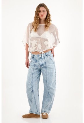 Tennis Camisa Con Recogido En Ruedo Crudo Para Mujer