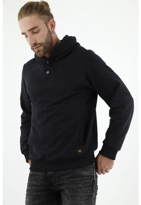 Buzo Tipo Hoodie Negro Para Hombre