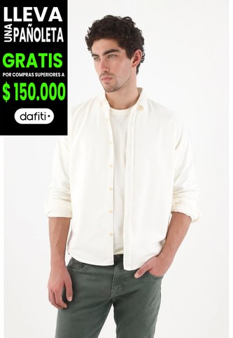 Tennis Camisa Regular Fit Con Frente Limpio En Algodón Crema Para Hombre Tennis