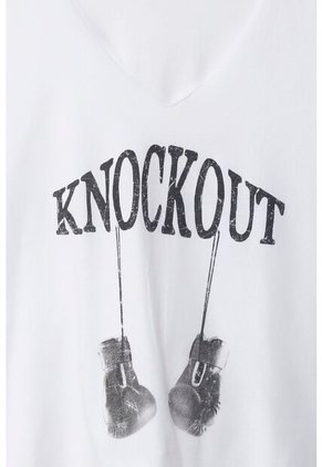 Tennis Camiseta Boxy Fit Con Estampado Blanca Para Mujer