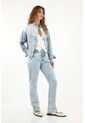 Tennis Jean Recto Tiro Medio Azul Claro Para Mujer de Tennis