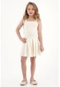 Vestido Corto Con Falda En Tablas Crudo Para Niña de Tennis