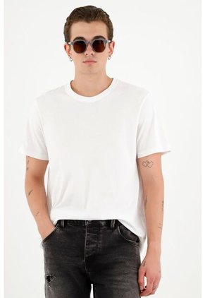 Camiseta Unisex Blanca Cuello Redondo En Rib