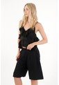 Tennis Bermuda Con Diseño De Prenses Negra Para Mujer de Tennis