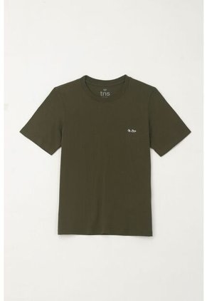 Camiseta Básica Con Estampado Verde Para Niño