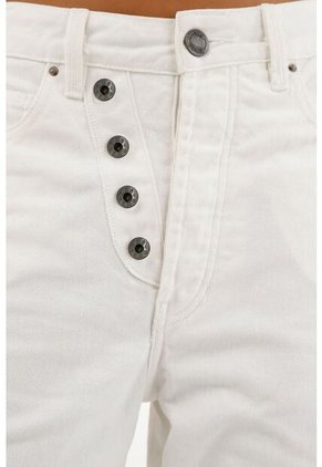 Jean Crudo Con Botones Para Mujer