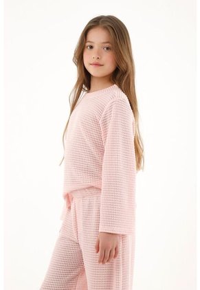 Buzo De Diseño Cerrado Rosado Para Niña