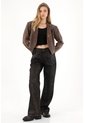 Tennis Jean Wide Leg Tiro Alto Con Diseño A Láser Animal Print Para Mujer de Tennis