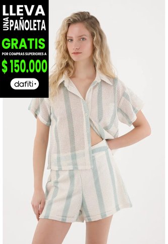 Tennis Camisa Tejida Con Rayas Para Mujer Tennis