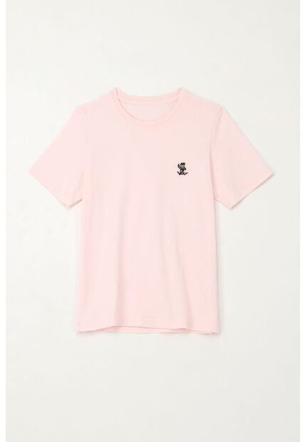 Camiseta Con Estampado En Algodón 100% Rosada Para Niño