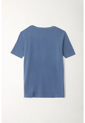 Camiseta Azul Cuello Redondo Para Niño