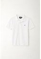 Polo Cuello Tejido Blanca Para Niño de Tennis